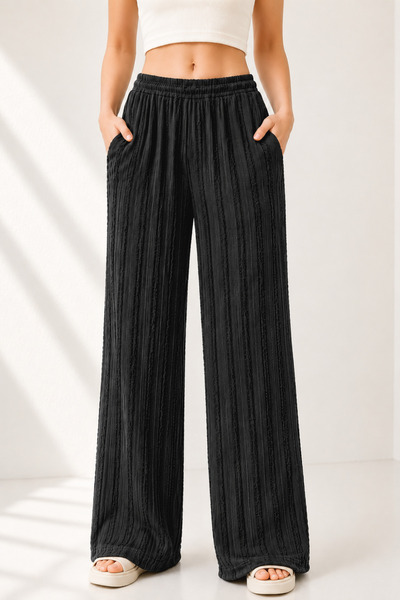 trendalisse Women's Elastic Waist, Pockets, Wide Leg, Seasonal, Ruffle Detail...