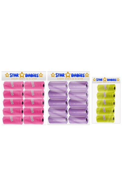 STAR BABiES - Scented Nappy Bag - Pack of 25/375 Bags - White