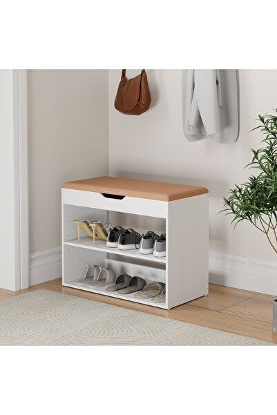 Roam shop Shoe Bench , 23.6" Shoe Cabinet with Cushion, Shoe Rack Organizer w...