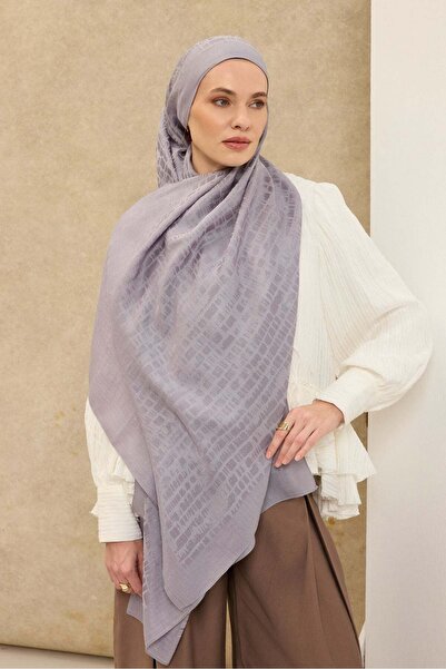 Silk Home شال قطني من نايا بنمط حجري فضي