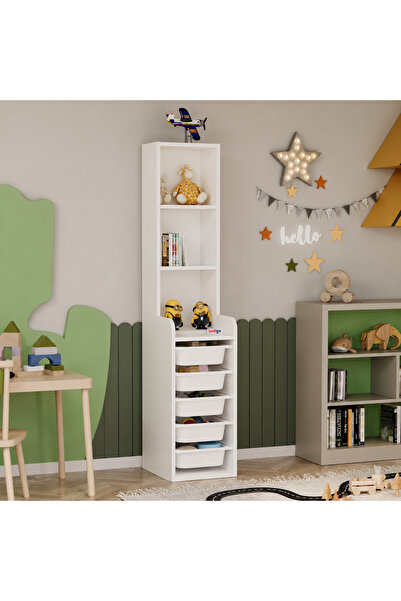Vivendo Dulap multifunctional cu 5 cosuri si 3 rafturi 178 cm