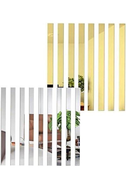 The Bros 20 Pcs Mirror Wall Stickers Striped Design Mirror, Art Tile Decal DI...