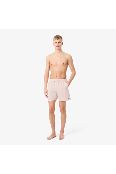 Lacoste Erkek Çizgili Pembe Deniz Şortu