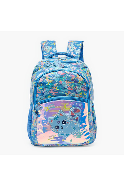 Lifestyle Cat Print School Backpack for Girls 8-13 Years with Padded Shoulder...