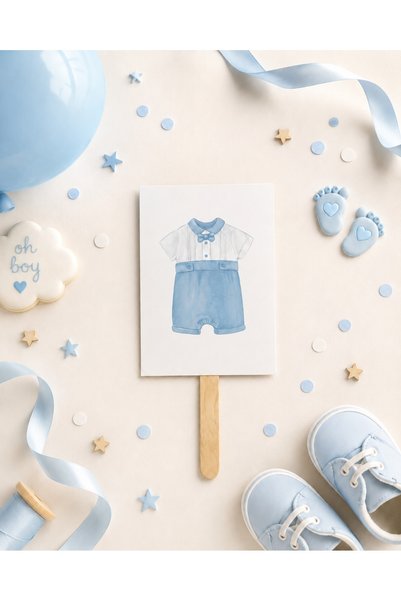 ATOLYE498 Gender Reveal Vote Card Set 10 Pcs / Baby Shower - Team Girl - Team Boy / Party Cards with Sticks / Gender Reveal Guessing Set