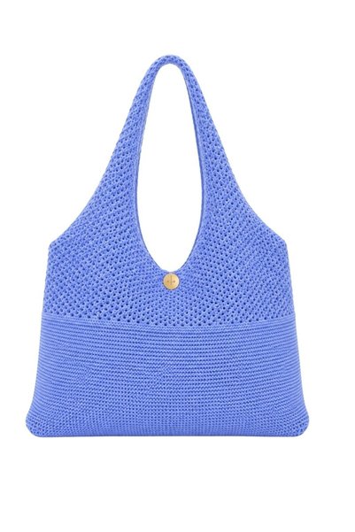 Irmak Kerekli Women's Knitted Casual Shoulder Bag Summer Unlined Steel Mesh Bag 2403 Blue