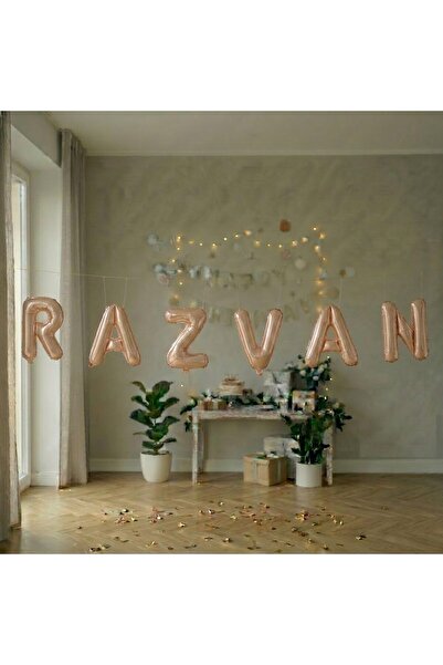 OEM Decor Petrecere Baloane Nume RAZVAN, Rose Gold, Folie Metalizată 40 cm, H...