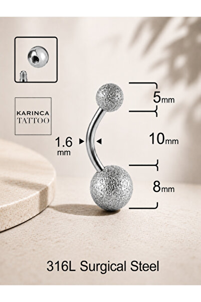 Karınca Piercing Simli Işıltılı Göbek Piercingi Glitter Belly Piercing