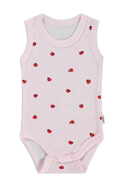 Civil Baby Ladybug Printed 0-3 Years Old Snap-On Badi - Pink