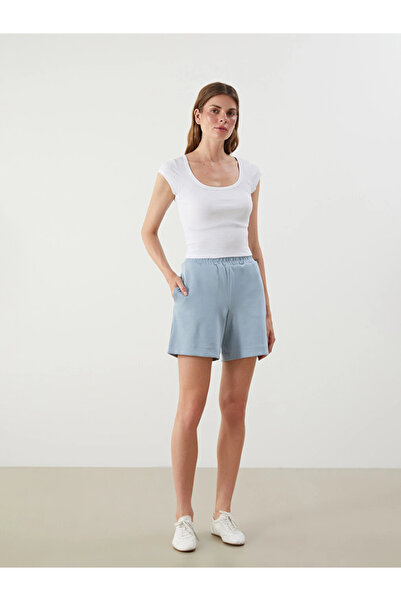 LC Waikiki Blue Women's Shorts with Elastic Waist