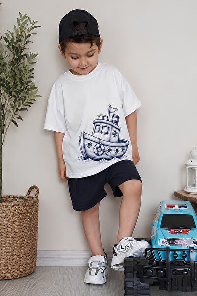 Belya Kids Wear Boy's Oversize T-Shirt Bottom 2 Thread Shorts Premium Quality...