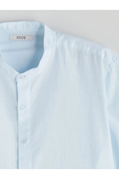 LC Waikiki Blue Regular Fit Short Sleeve Men's Shirt