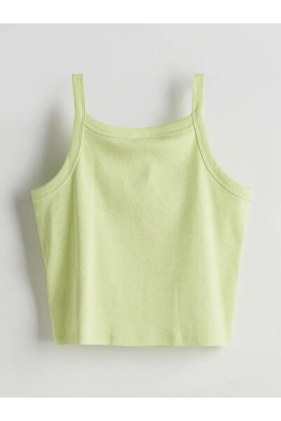 LC Waikiki Green Square Collar Rope Strap Girls' Undershirt