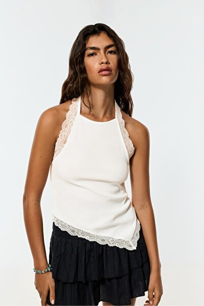 LEFTIES Dantel halter top