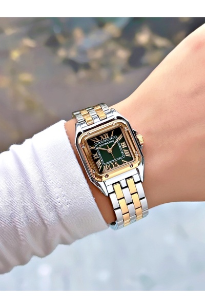 Navimarine Special Design Gold-Green Color Steel Cord Women Wrist Watch Nm229Mr
