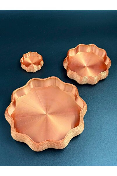 3D Atelier Decorative Wavy Tray Set - 3-Piece Desktop Organizer