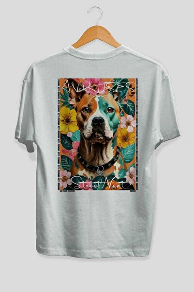 Ankhises Tricou supradimensionat alb cu imprimeu câinele "For Dog Lovers 9", ...