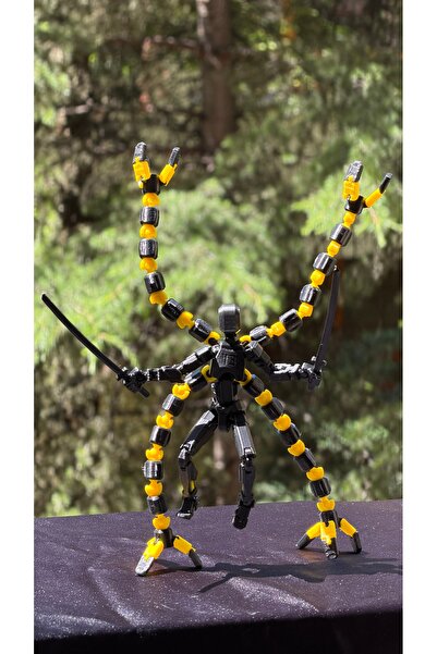 moifugyia Lucky 13 Aksiyon Figürü Robot Oyuncak 13cm Siyah ve Sarı Mekanik Ko...
