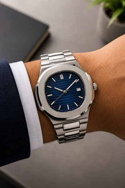 S.POLO Brand Silver Color Steel Men's Wristwatch with Bracelet Gift