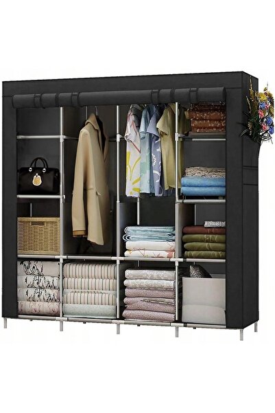 Rebiko Dulap pliabil din material textil, garderobă XXL