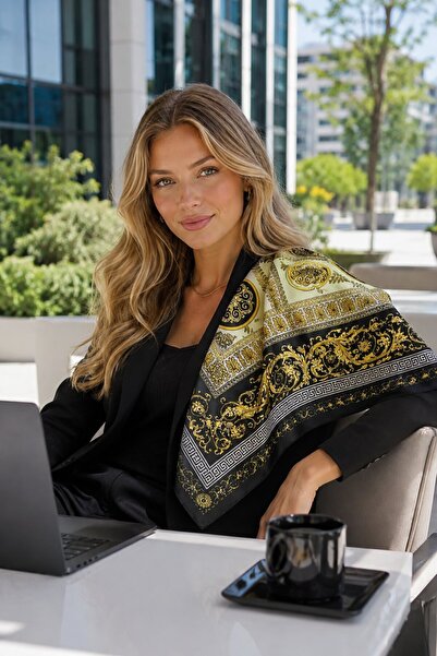 HAZAL KAYA ATELIER S-Flr7 Patterned Women's Scarf 70X70 cm