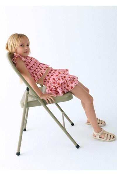 MAYORAL Girl's Patterned Ruffle Shorts Pink 3909