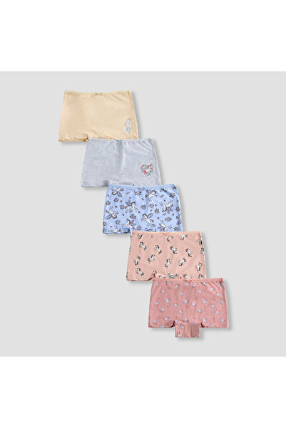 Juniors Girls Boxer Briefs with Unicorn Print - Cotton - Set of 5