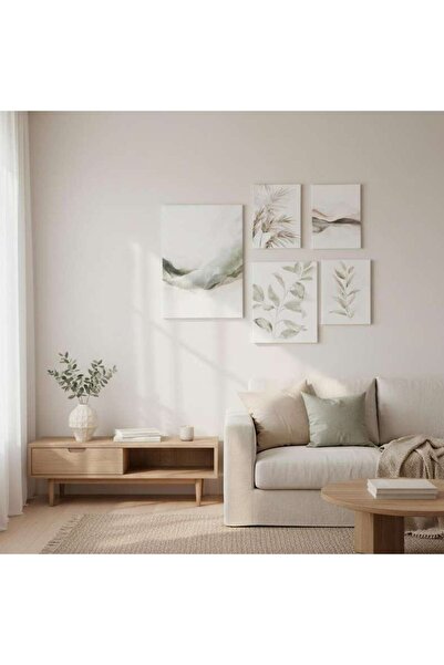 PAN HOME Henly 5-piece Printed Collage Canvas Wall Art - Green