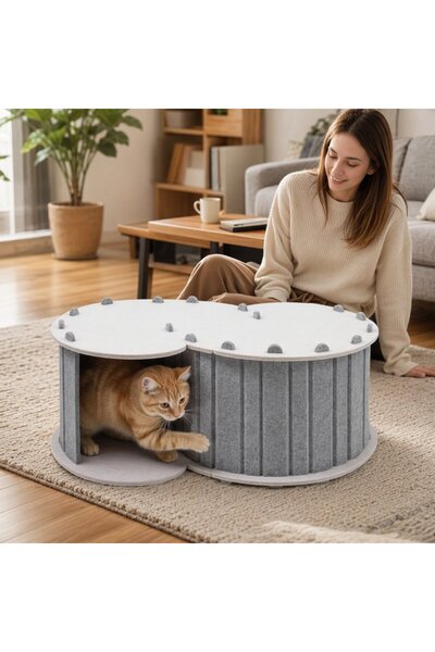 Generic 1 Felt Scratching Cat Tunnel Bed Foldable Cave Semi Enclosed S Shaped...