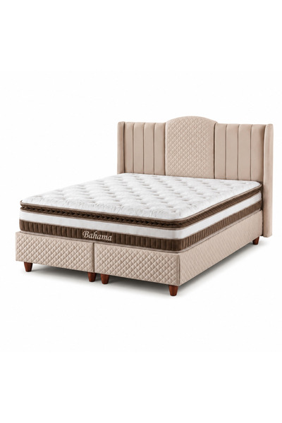 QUATTRO HOME Bahama Premium Yatak Seti Ortopedik Pocket Yaylı Sandıklı Baza B...