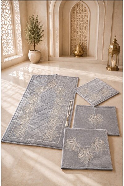 VELANORA HOME Lüks Kadife Seccade Takımı 5 Parça Bohçalık Hediyelik Set