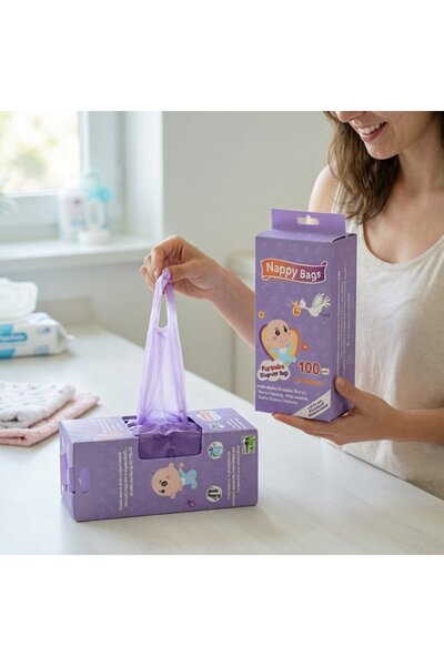 Generic 200 Biodegradable Scented Diaper Disposal Bags Tie Handle Leak Proof ...