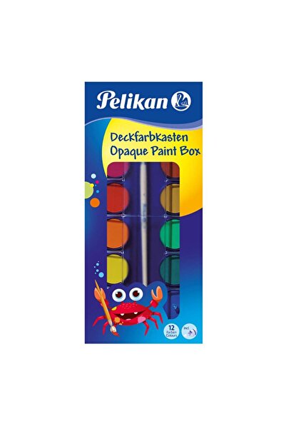 Pelikan Acuarele, pensula si tub alb de zinc Pelikan, 12 culori