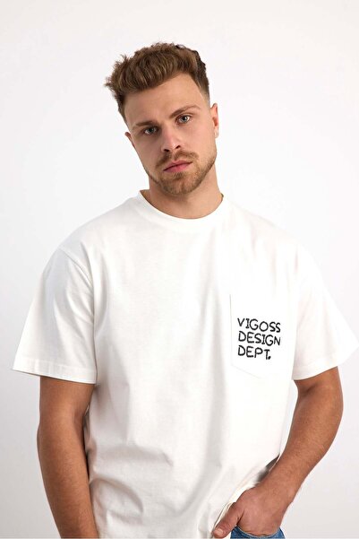 Vigoss Jeans Vigoss Action Oversize Printed Men's T-Shirt with Pocket 63084-3...