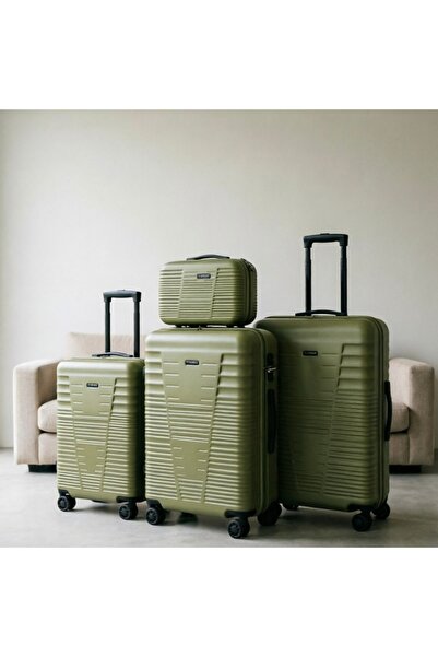 Bleco Vertical Texture Anti-pressure Rolling Luggage 4-Piece Set With Mini Co...