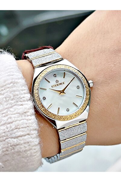 Essence Special Design Steel Cord Silver-Gold Color Women Wrist Watch D1145Mr