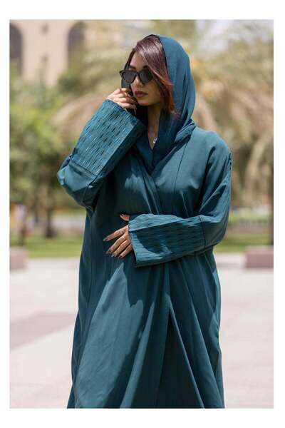 GULF GALLERY FASHION LINE Unique Design Abaya V-Open Neck Sleeve Embroidered ...