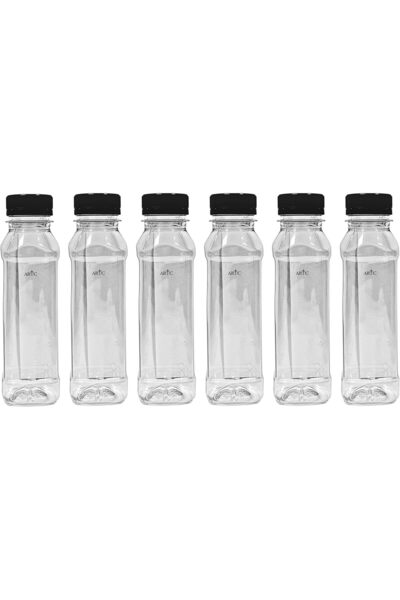 ARTC 6Pcs Plastic Juice Bottles Clear With Caps Milk Bottle Water Bottles- 500ml