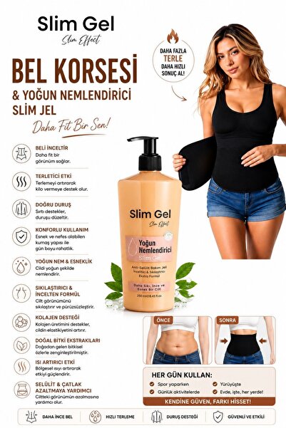 SLİM GEL Collagen İçerikli Yoğun Bakım Jeli - Toparlayıcı 250 ml ve Termal Be...