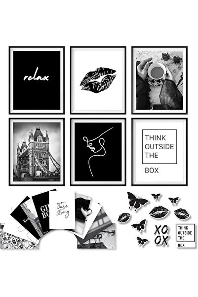 ESSESORIES Black White Black White Black White Aesthetic Poster Wall Art Room...