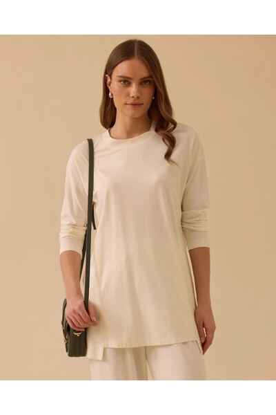SEÇİL YENİ KADIN yuvarlak yaka oversize tunik 10002611211028
