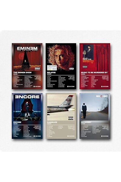ESSESORIES Eminem Rapper Music Album Poster Wall Art Set of 6 Room Decor Self...