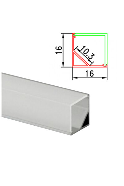 DELIGHT Profil Aluminiu 2m Colt 90 Grade 16x16/10.3mm, DL66935, 1 buc