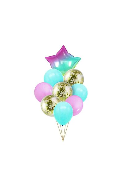 MP Mirific Party Set de 9 baloane cu formă de stea, multicolore