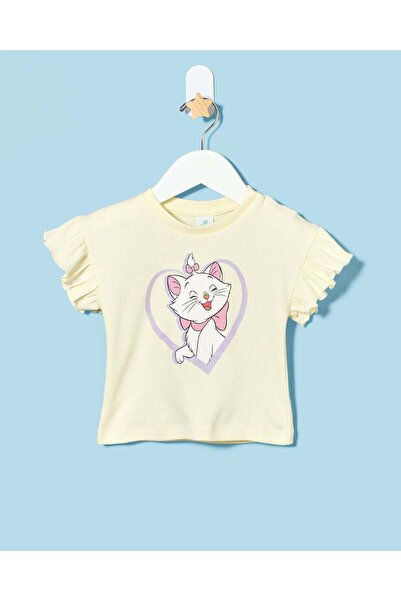 REDTAG Infant Girls Cream Printed T-Shirt
