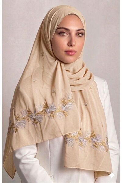 Veil Designer Boal Off White Gold Embroidery Full Embroidery 190*60 No Commen...