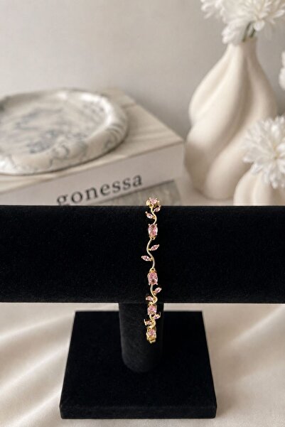 GONESSA Elegant Pink Vine Branch Bracelet |   Sparkling Slim Design Xuping Br...