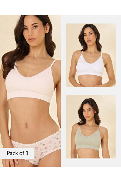 REDTAG Women's 3-Pack V-Neck Comfort Bras