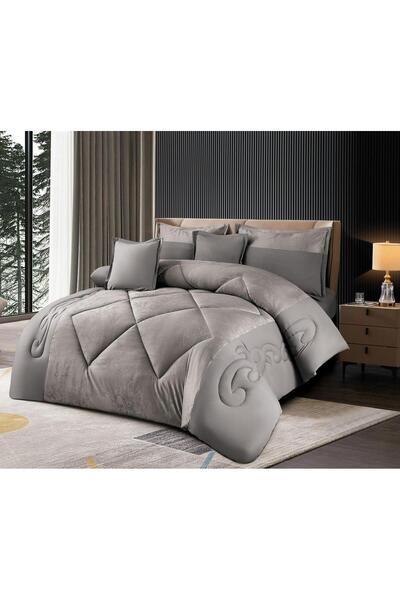 mingle Summer Double Plain Duvet 2 Sides 6 Pieces - Hotel Elegance & Everyday...