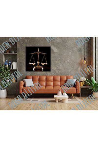 Aden DİJİTAL DEKORATİF ADALET TERAZİSİ OFİS VE HUKUK OFİSLERİ İÇİN KANVAS TABLO